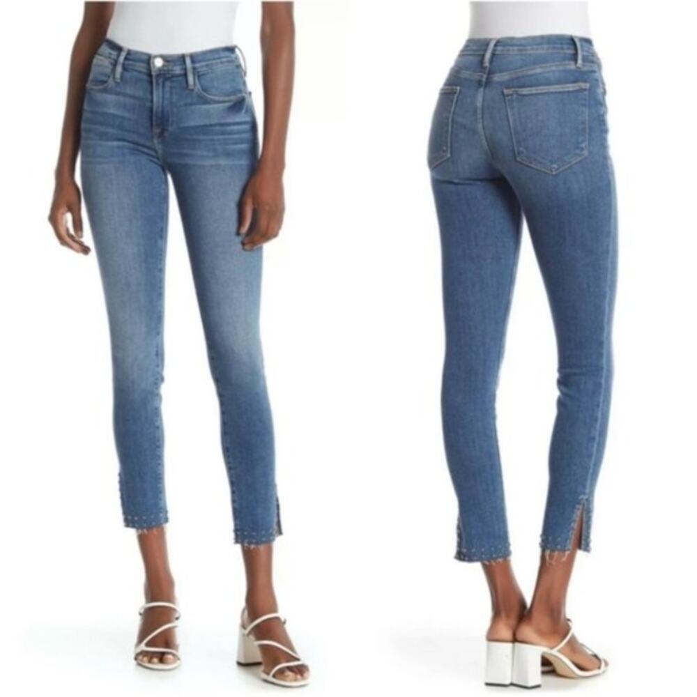 FRAME Le High Skinny Jeans Hazelwood Studded‎ Hem Size 24
